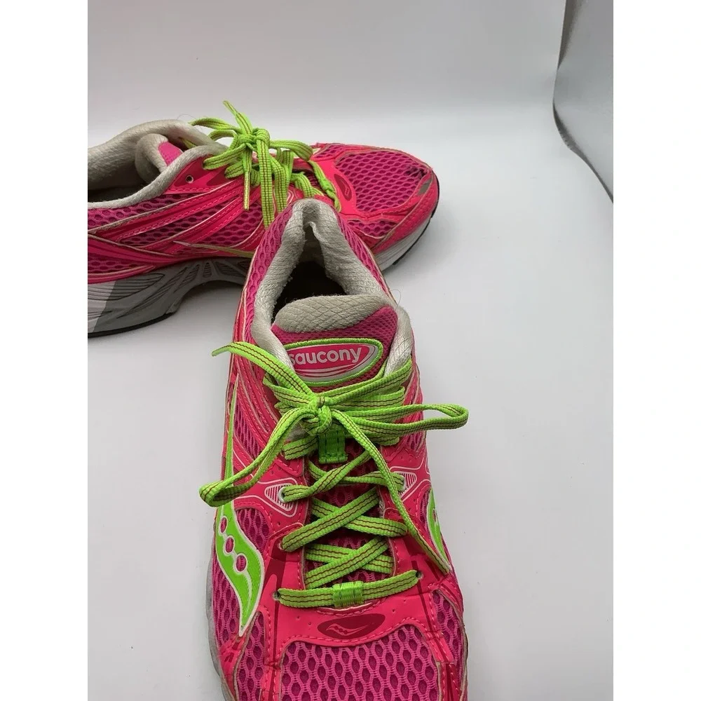 Saucony Guide Womens 9.5 Pink Green Running Shoes Athletic Sneakers